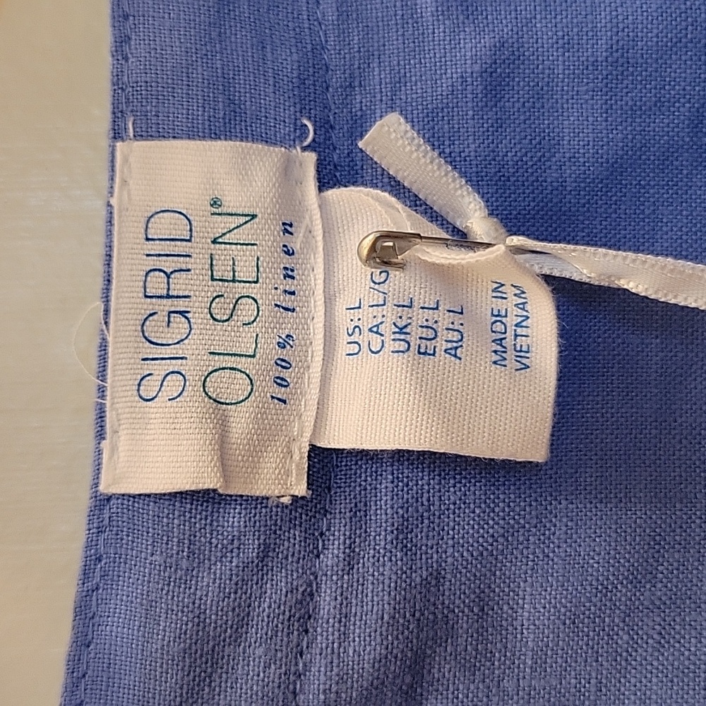 Sigrid Olsen Linen dress Size Large, 2 tone blue - Picture 3 of 4